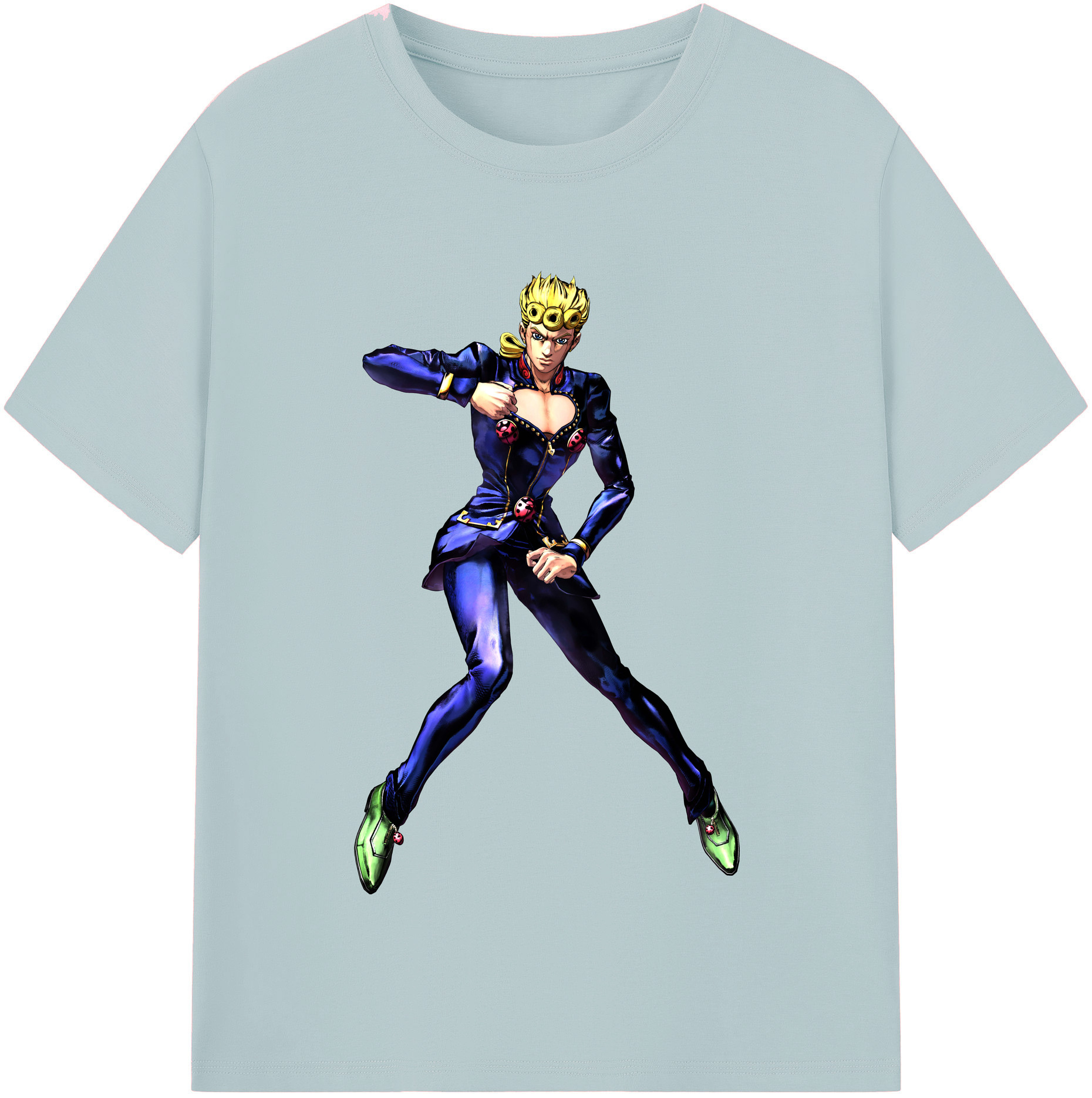 （画像用） ジョジョの奇妙な冒険 ジョルノ?ジョバァーナ JoJo's Bizarre Adventure Giorno Giovanna 綿100％半袖Tシャツ（フロントプリント）